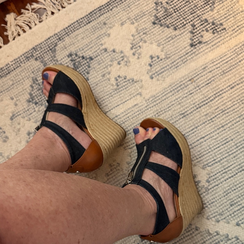 Michael Kors Denim Sandals with Zipper - Picture 3 of 5